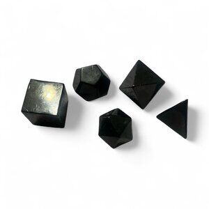 Share Black Shungite Gemstone Geometry Platonic Solids 5 piece